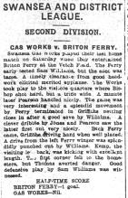 Swansea Gas Works report