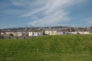 The view north towards Mount Pleasant and Townhill beyond - once filled with the architectural magnificence of the North Bank! 
