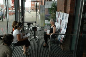 Young volunteers film Vetch Poet Laureate Berni Rowden