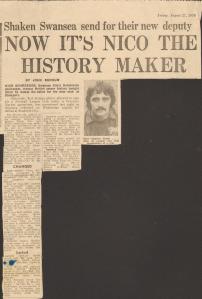 Newspaper extract about Nico Shroder's big game